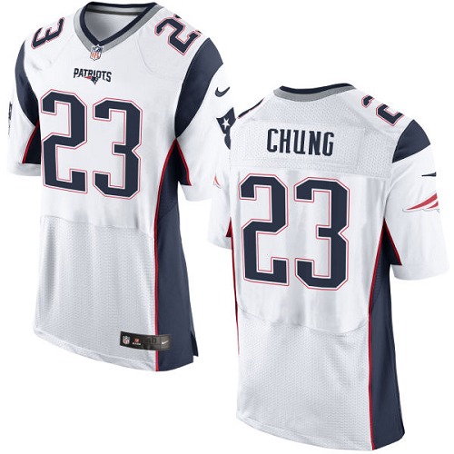 Men's Elite Patrick Chung Nike Jersey White Road - #23 NFL New England Patriots